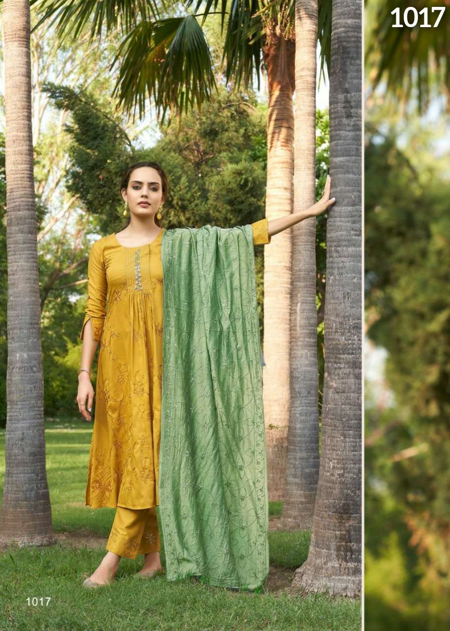 S3 Forever-noor Vol 2-berlin Silk - Embroidery - And - Handwork Kurti With - Pant And - Heavy - Sequence -Dupatta-1017